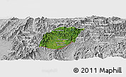 Satellite Panoramic Map of Xieng Hon, lighten, desaturated