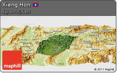 Satellite Panoramic Map of Xieng Hon, physical outside