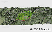 Satellite Panoramic Map of Xieng Hon, semi-desaturated