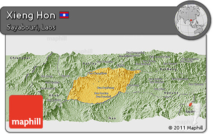 Savanna Style Panoramic Map of Xieng Hon