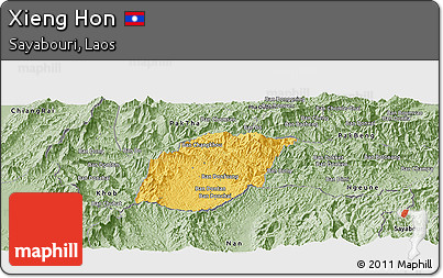 Savanna Style Panoramic Map of Xieng Hon