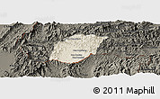 Shaded Relief Panoramic Map of Xieng Hon, darken