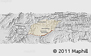 Shaded Relief Panoramic Map of Xieng Hon, desaturated