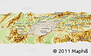 Shaded Relief Panoramic Map of Xieng Hon, physical outside