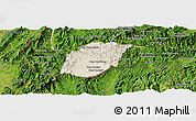 Shaded Relief Panoramic Map of Xieng Hon, satellite outside