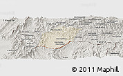 Shaded Relief Panoramic Map of Xieng Hon, semi-desaturated