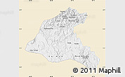 Classic Style Map of Sekong, single color outside