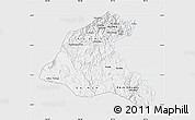 Silver Style Map of Sekong, single color outside