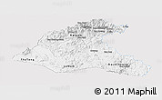 Silver Style Panoramic Map of Sekong, single color outside