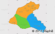 Political Simple Map of Sekong, cropped outside