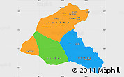 Political Simple Map of Sekong, single color outside
