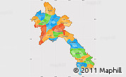 Political Simple Map of Laos, cropped outside