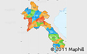 Political Simple Map of Laos, single color outside