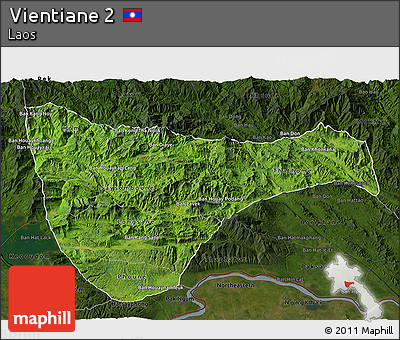 Satellite 3D Map of Vientiane 2, darken