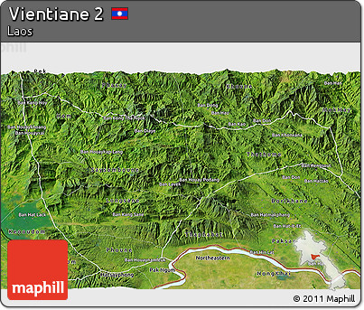 Satellite 3D Map of Vientiane 2