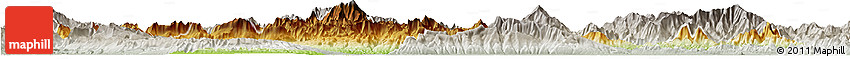 Physical Horizon Map of Vientiane 2, lighten, semi-desaturated