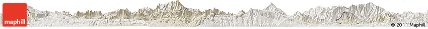 Shaded Relief Horizon Map of Vientiane 2, lighten