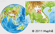 Physical Location Map of Vientiane 2, highlighted country, within the entire country