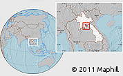 Gray Location Map of Longsane, highlighted country, highlighted parent region, within the entire country, hill shading