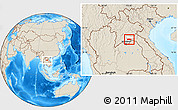 Shaded Relief Location Map of Longsane, highlighted parent region