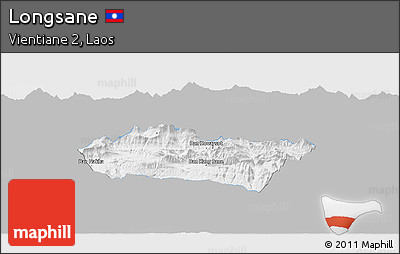 Gray Panoramic Map of Longsane, single color outside