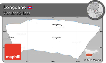 Gray Simple Map of Longsane, single color outside