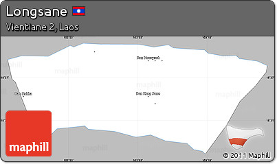 Gray Simple Map of Longsane, single color outside