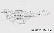 Silver Style Panoramic Map of Vientiane 2, single color outside