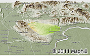 Physical 3D Map of Phoune, semi-desaturated