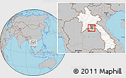 Gray Location Map of Phoune, highlighted country, highlighted parent region