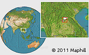 Satellite Location Map of Phoune, highlighted parent region