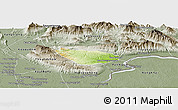 Physical Panoramic Map of Phoune, semi-desaturated
