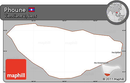 Gray Simple Map of Phoune, cropped outside