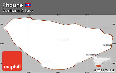 Gray Simple Map of Phoune, cropped outside