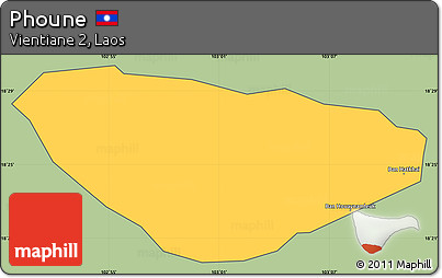 Savanna Style Simple Map of Phoune, cropped outside