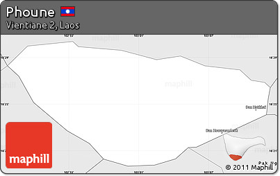Silver Style Simple Map of Phoune