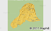 Savanna Style 3D Map of Vientiane, single color outside