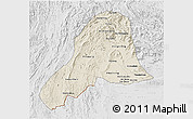 Shaded Relief 3D Map of Vientiane, lighten, desaturated