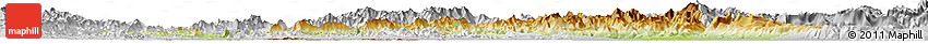 Physical Horizon Map of Vientiane, lighten, desaturated