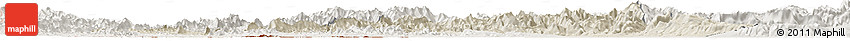 Shaded Relief Horizon Map of Vientiane, lighten