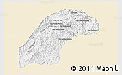 Classic Style 3D Map of Kasy, single color outside