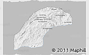 Gray 3D Map of Kasy, single color outside