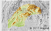 Physical 3D Map of Kasy, lighten, desaturated