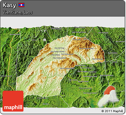 Physical 3D Map of Kasy, satellite outside