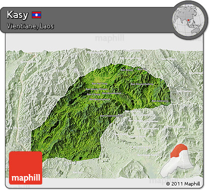 Satellite 3D Map of Kasy, lighten