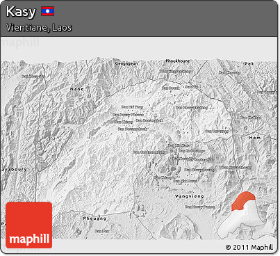 Silver Style 3D Map of Kasy