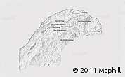 Silver Style 3D Map of Kasy, single color outside