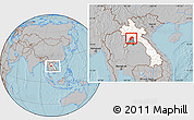 Gray Location Map of Kasy, highlighted country, highlighted parent region, within the entire country, hill shading