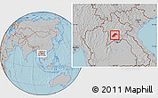 Gray Location Map of Kasy, hill shading