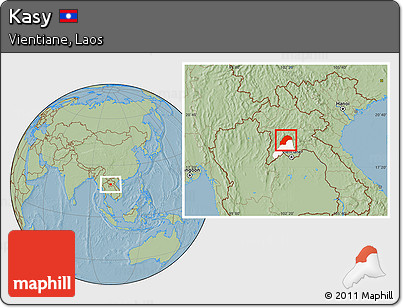 Savanna Style Location Map of Kasy, highlighted parent region, hill shading
